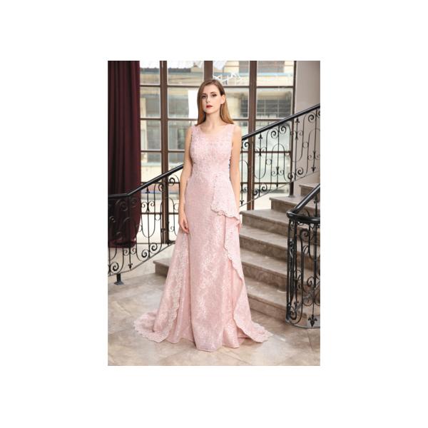 Women Lace Chiffon Long Wedding Dresses Backless Back Style With Custom Printed