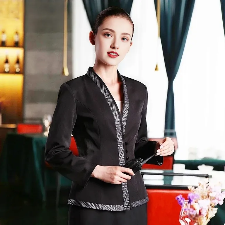 Unisex Design Restaurant Bar Housekeeping Long Sleeve Manager Uniform