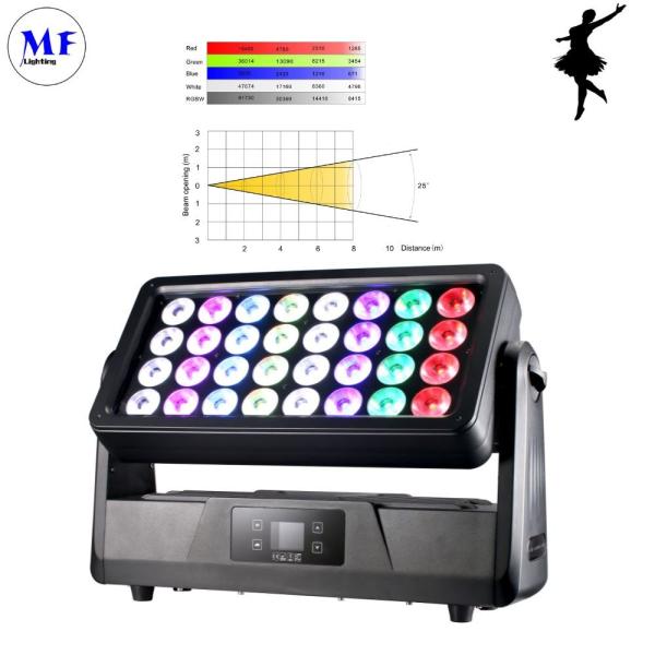 32X30W IP65 RGBW LED Stage Wall Washer Light Waterproof Seetronic DMX AC100-240V Alumínio 25° Para Clube