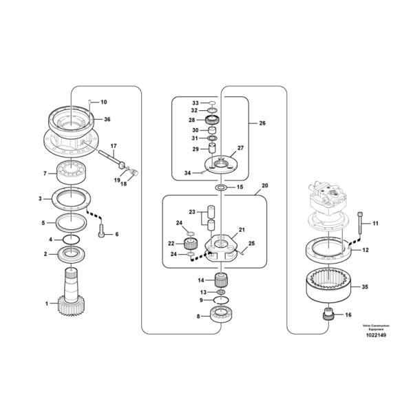 Slewing Ring Gear Box Bearing VOE14640027 FOR EC210B EC460B