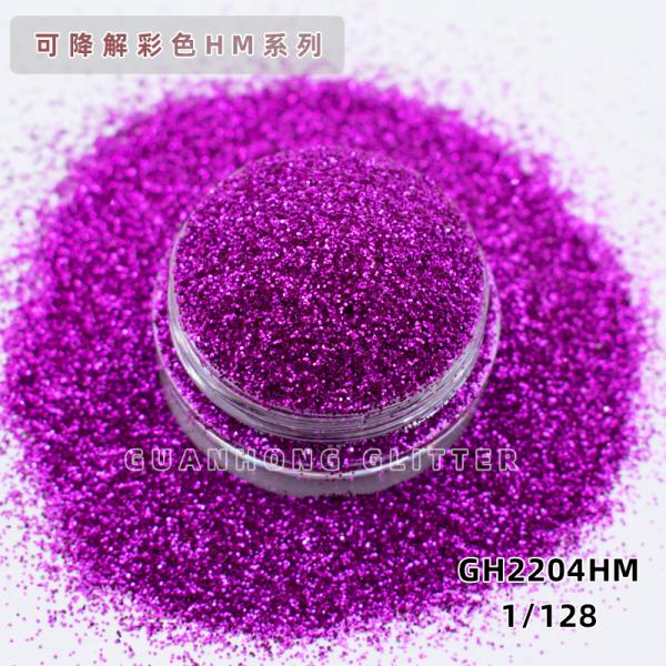 Industrial Grade Biodegradable Glitter Powder For Clothing Printing Body Bright Purple