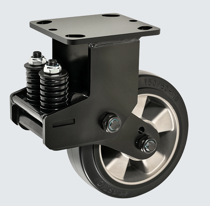 4 Inch (100 Mm) Heavy Duty Aluminium Core Rubber Casters Electronic Assembly Line Transfer Carts