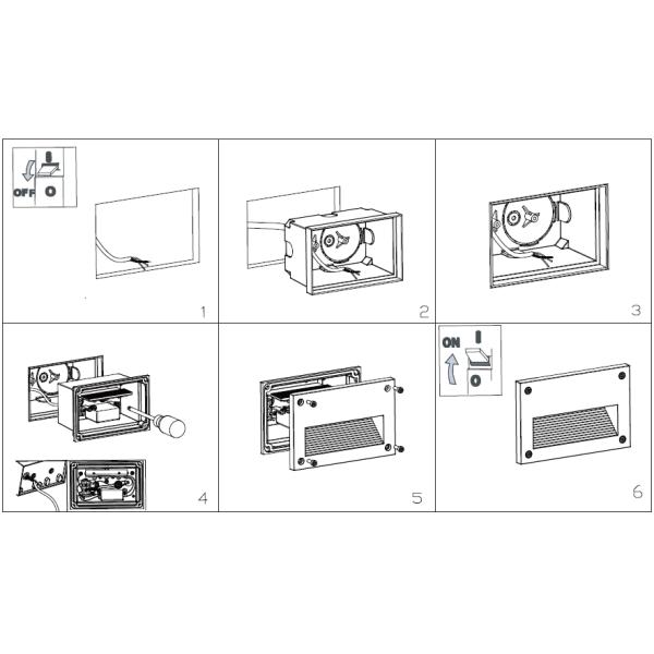 IP65 Square outdoor step lighting  , 700mA EDISON Wall Light