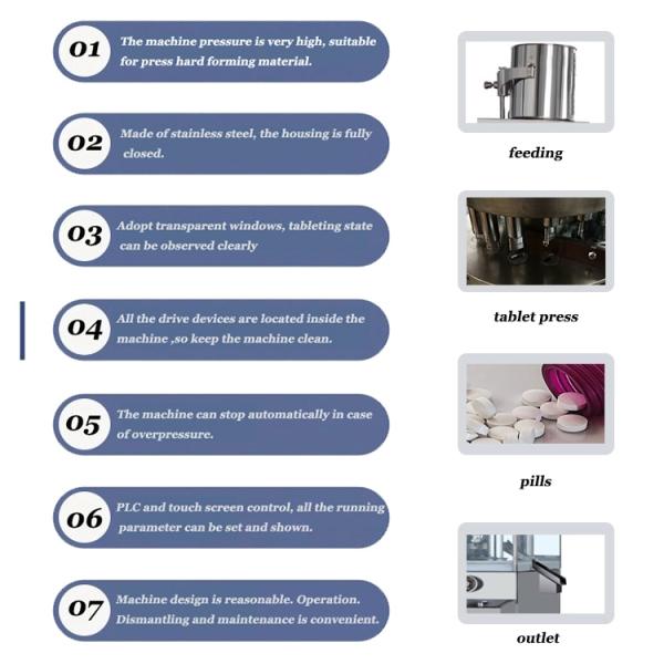 Automatic Dia 11mm 80kn Rotary Tablet Press Machine