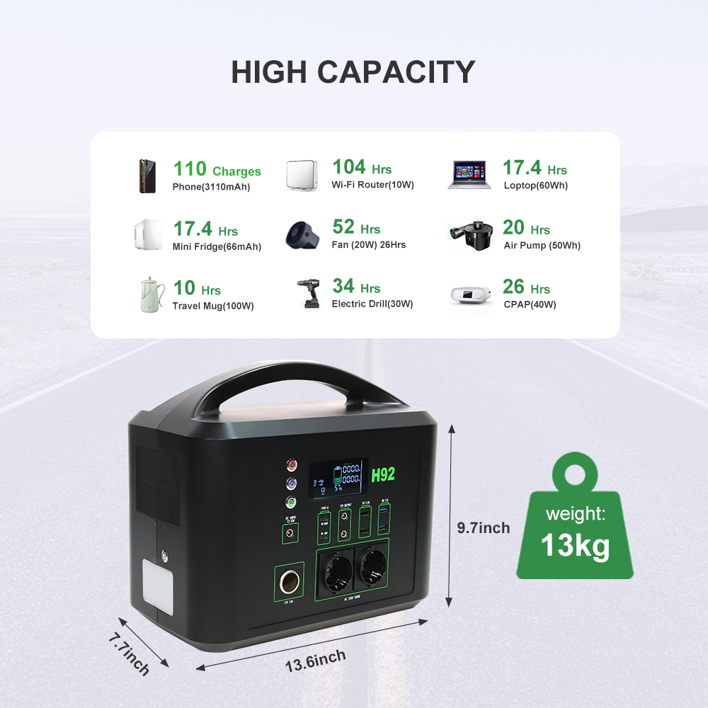 1000w Outdoors все в одном накоплении энергии солнечной системы Lifepo4 портативном