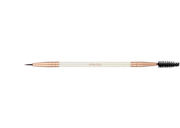 Vonira Beauty Dual Eyeliner Mascara Maquiagem escova dupla com borracha de alumínio Ferrule de bétula de madeira