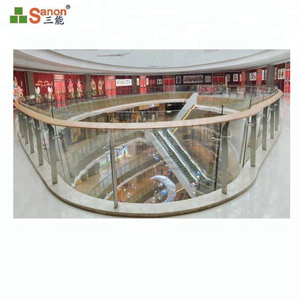 Балюстрада нержавеющей стали штуцеров лестницы стеклянная вывешивает водоустойчивый анти- утюг ржавчины