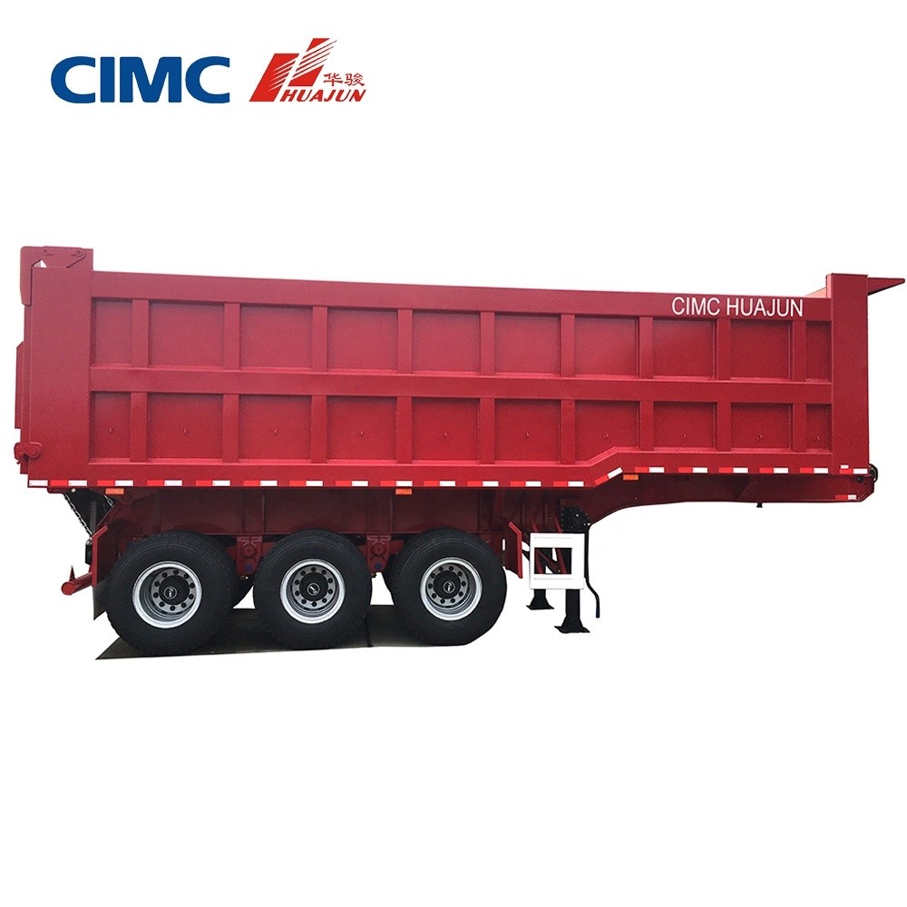 80T Rear Tipping Truck Trailer Semi Trailer with 3.5 King Pin HJGMCK20103 from CIMC