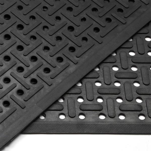 American Floor Mats Anti Slip Mat Floor Slip Resistant Black 4' X 6' Rubber Drainage Mat 3/8 Inch Thickness
