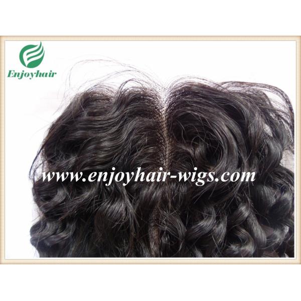 Lace top closure 4''x4'' ,malaysian virgin hair natural color curly 10''-24''length