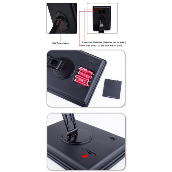 Dimmable LED Cosmetic Mirror ABS Material White Body With Lighting Fixture Strip