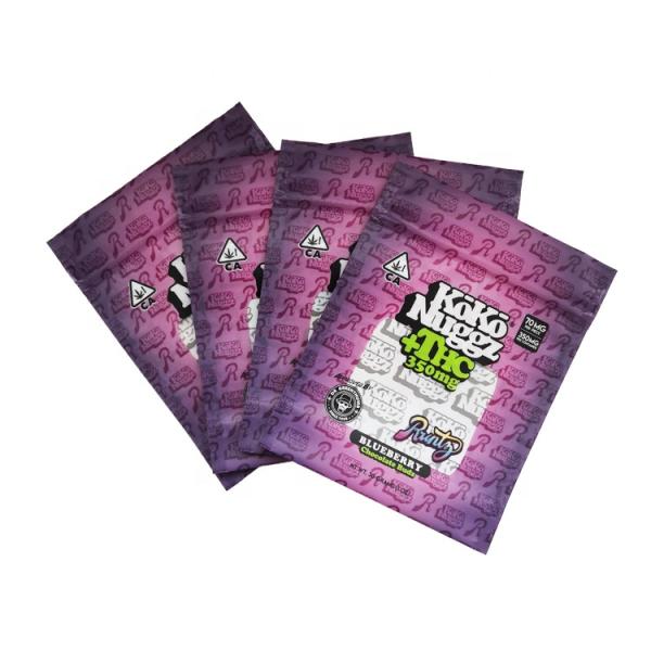 1oz Smell Proof Mylar Zipper Bags Packaging With Laser Film