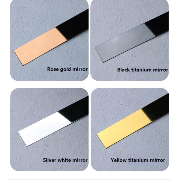 Shiny Brass Stainless Steel Flat Trim Strips Metal Wall For Decoration