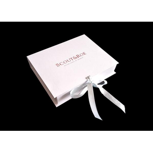 Rose Gold Logo Flat Folding Gift Boxes For T - Shirt Clothes Packaging