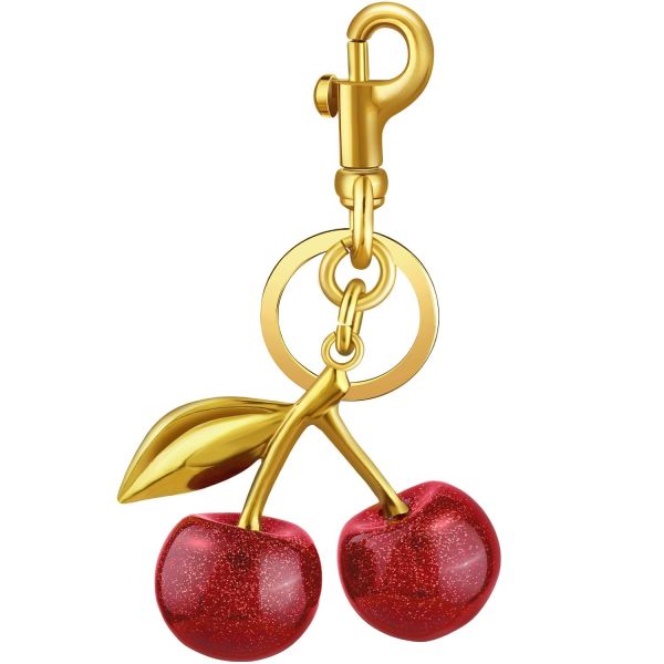 GUGEER Cherry Bag Charm Cute Key Chains Cherry Purse Charms for Handbags, Strawberry Keychain Mother's Day Gifts
