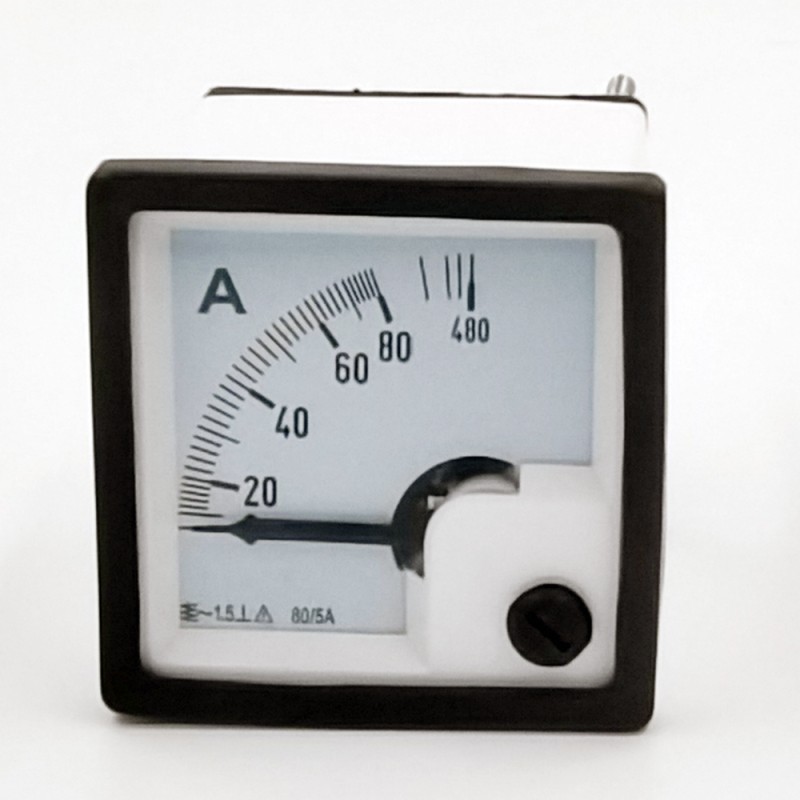High Quality 48*48mm Analog Ampere Panel Meter Single Phase Overload Meter AC 80/5A 50/60Hz CE RoHS Certified Accuracy Class