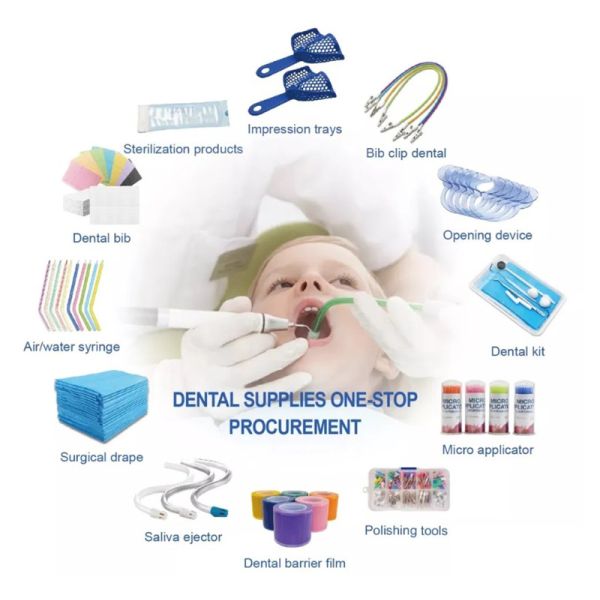 Multi-function Dental Supply Dental Instrument Set/Disposable Dental Kit Instrument Set, Face Shield Denture Box Micro Brush Dental Tray