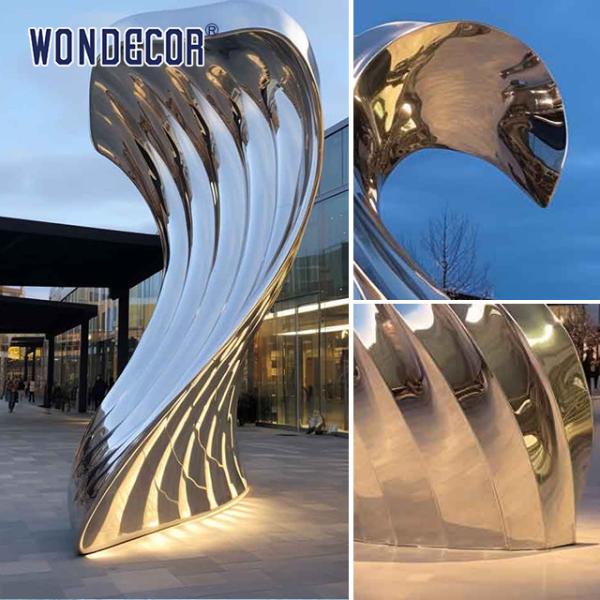 Внешние большие современные зеркала металлическая лента искусство скульптура из нержавеющей стали