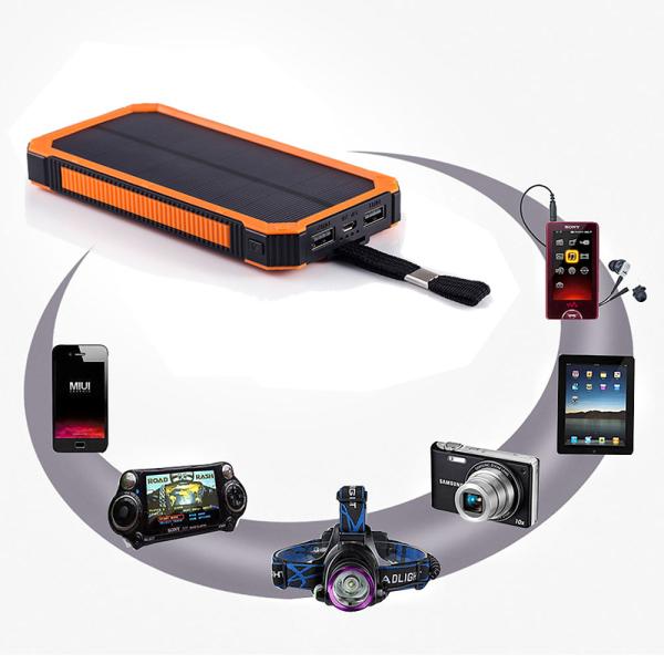 Plastic FCC 5V2.1A 20000mAh Camping Solar Power Bank