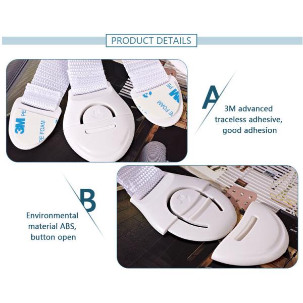 Multifunction Nylon Baby Safety Cabinet Locks , Safety Drawer Lock