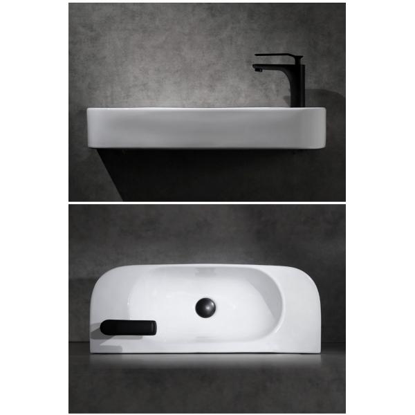 Ceramic 10-15L Large Bathroom Wall Hung Basin Customised Easy To Clean