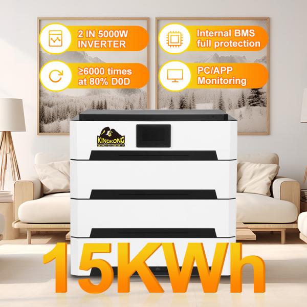 Growatt 51.2v 10kwh 20kwh 30kwh 50kwh Lifepo4 Iões de lítio Sistema solar doméstico empilhável