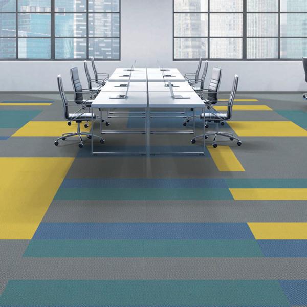 Commercial Office Carpets Tile Matrix Yellow Carpet Tiles 50*50 for Adult Performance