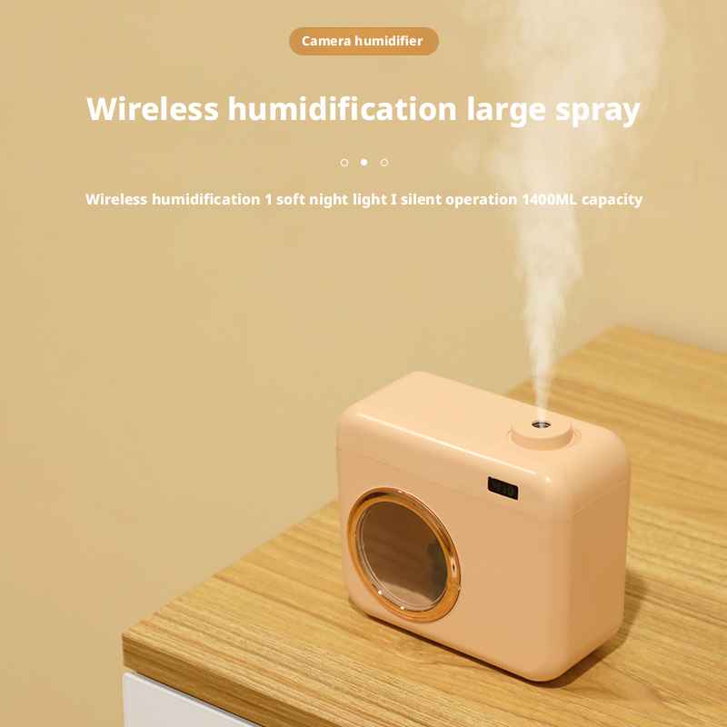 400ml Capacity Plastic USB Ultrasonic Humidifier Camera Shaped Design OEM Logo