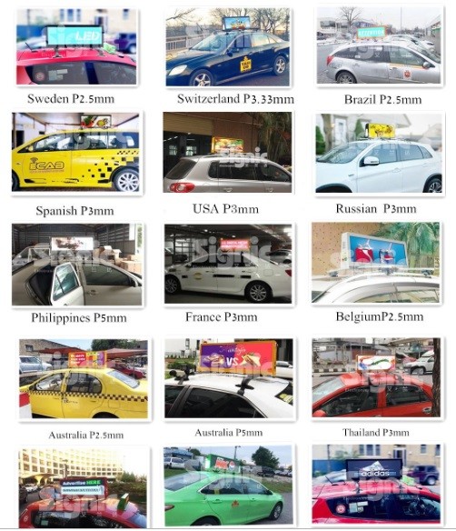 SMD2727 P3mm Car Top Lighted Sign , 768x288mm LED Taxi Sign