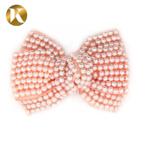 Custom Fashion Pearl Shoe Clips 75*55mm With Special Cloth Material