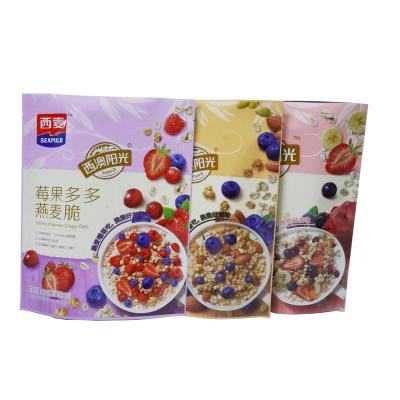 Safety Rack Up Pouch Packaging Oats With Dried Fruit / Vegetable Packaging Bag