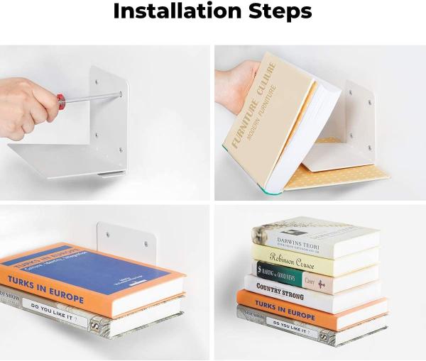 Powder Coating Floating Book Shelves for Wall Display Storage Organizer Display Rack