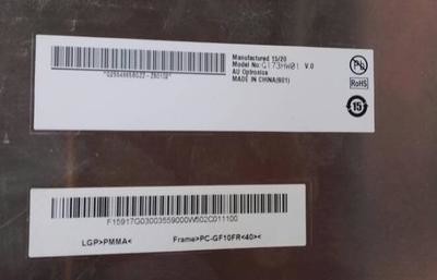 AUO Industrial Panel Lcd Touch Screen Panel 17.3'' 400cd/m2 Brightness G173HW01 V0 30 Pin