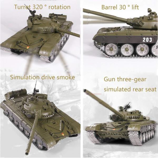 1/16 RC Tank Shooting Toy Car Electric Boys Toys with Music Smoke and Remote Control