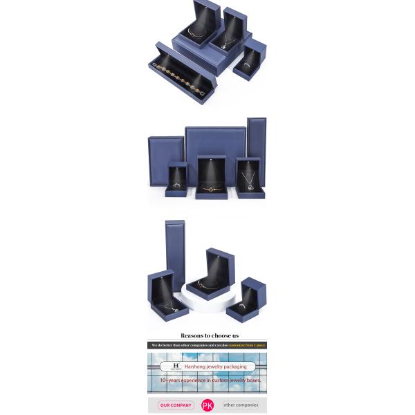 High End Brushed Grain LED Jewelry Box , PU Leather Ring Box With Light Inside