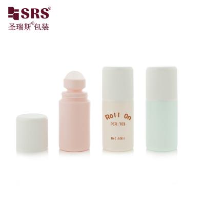 RPPC1-60ML Injection Blow Custom Color PP PCR Recycled Plastic Roll On Deodorant Gel Bottle