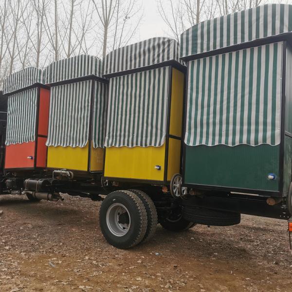 Chariot mobile de nourriture d'acier inoxydable de 4 roues avec l'hamburger Van Trailer de 2 portes