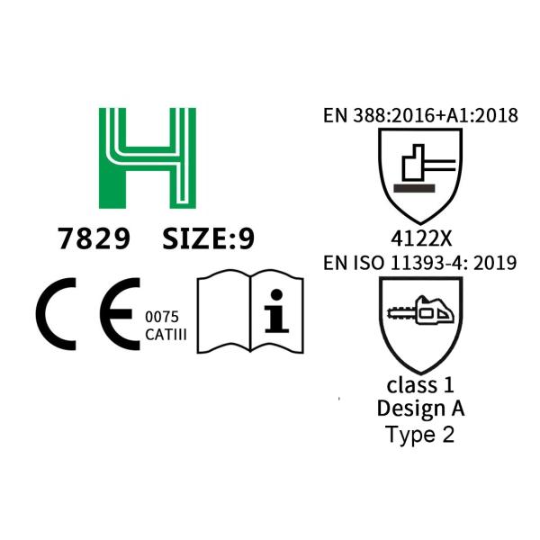 ISO 11393-4 EN CAT III 2019 перчаток безопасности цепной пилы КЛАССА 1 для индустрии лесохозяйства