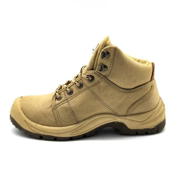 PU Sole Electrical Safety Shoes Yellow Canvas Steel Toe Shoes Industrial