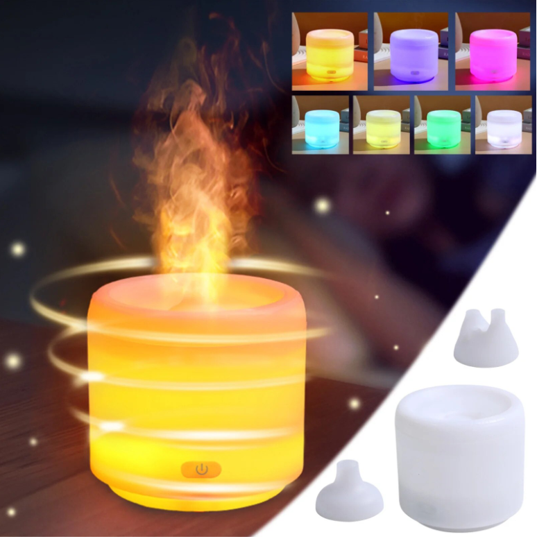 Rainbow Mist Aromatherapy Humidifier | Bedroom/Air-Conditioned Room/Desktop Moisture Boost | 3-in-1 Ambient Night Light