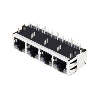 A base-T de JT6-1480NL 10G protegeu a aba do porto 1x4 ACIMA do ângulo direito do conector do PWB Rj45 com diodo emissor de luz