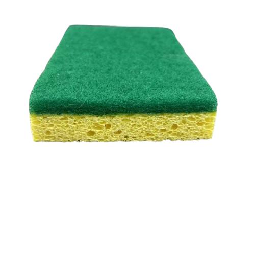 Éponge carrée en cellulose biodégradable verte jaune compostable
