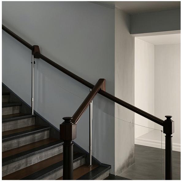 Modern Wall Mounted Stair Railing Galvanized Finish Indoor Outdoor