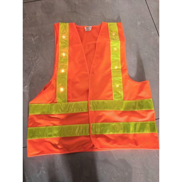 Safety Reflective Jacket 12 LED Light-Up Safety Vest with Reflective Strips – Ideal for Workers, Rechargeable Battery Workers & Cyclists Vests