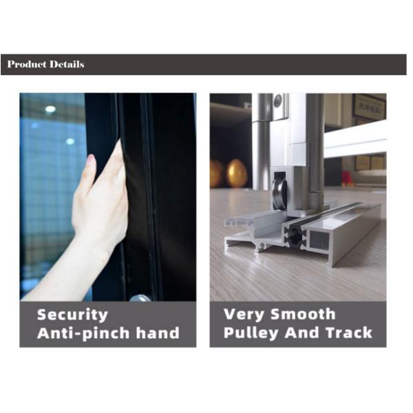 1.5-2.0mm Narrow Edge Aluminum Folding Windows Two Track Clear Tempered Glazed