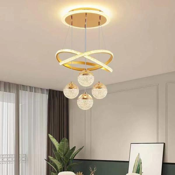 Home Acrylic Staircase Pendant Chandelier Lighting For Living Room Restaurant