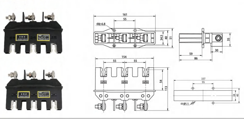 125A 250A 400A 630A primary movable connector with 3 poles for LV switchgear