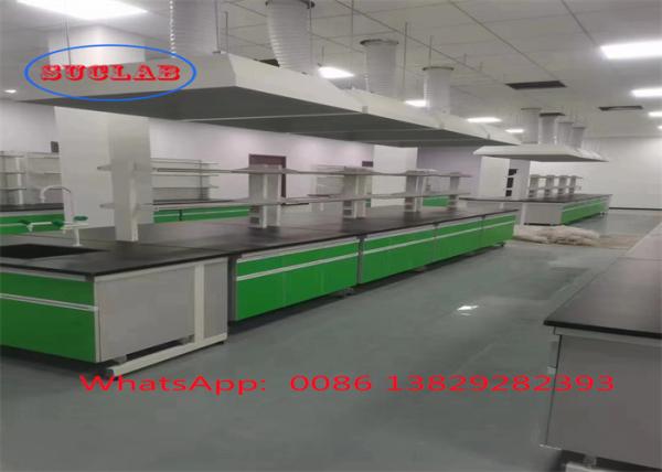 C frame Safety Chemistry Lab Workbench Lab Furniture Supply with Chemical resistant Laminate Work Surface