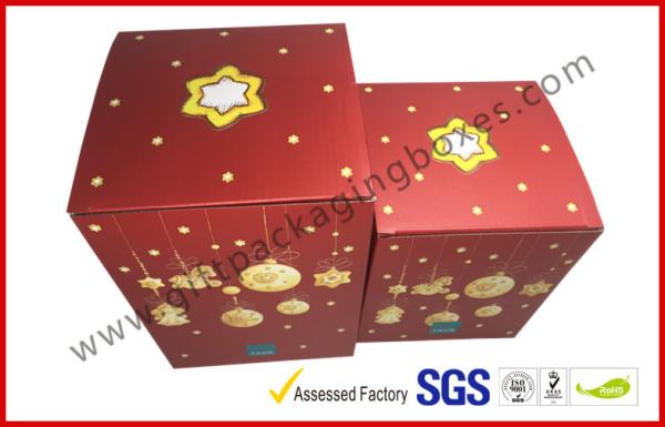 Foldable Corrugated Tin Package , Pop Up Decorative Christmas Gift Boxes With Lids