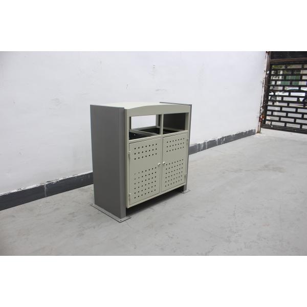 Металлическая уличная ячейка для мусора с размерами 450x450x750 мм